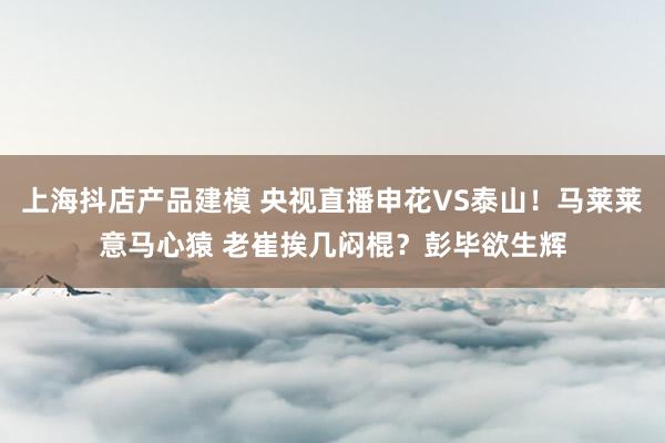 上海抖店产品建模 央视直播申花VS泰山！马莱莱意马心猿 老崔挨几闷棍？彭毕欲生辉